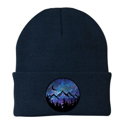 Mountains Star Night Sky Knit Cap Winter Beanie