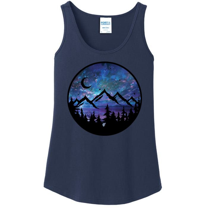 Mountains Star Night Sky Ladies Essential Tank