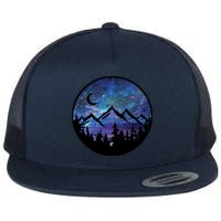 Mountains Star Night Sky Flatbill Hat