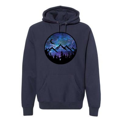 Mountains Star Night Sky Premium Hoodie