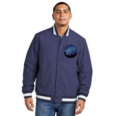 Mountains Star Night Sky Insulated Varsity Jacket