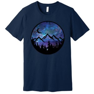 Mountains Star Night Sky Premium T-Shirt