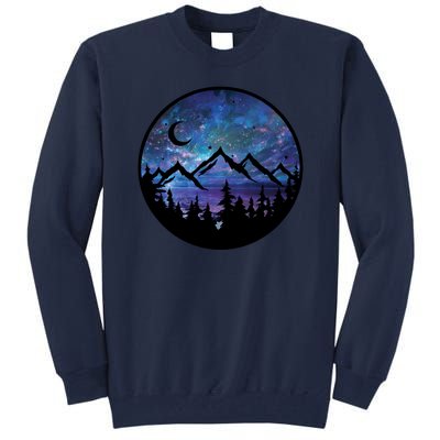 Mountains Star Night Sky Tall Sweatshirt