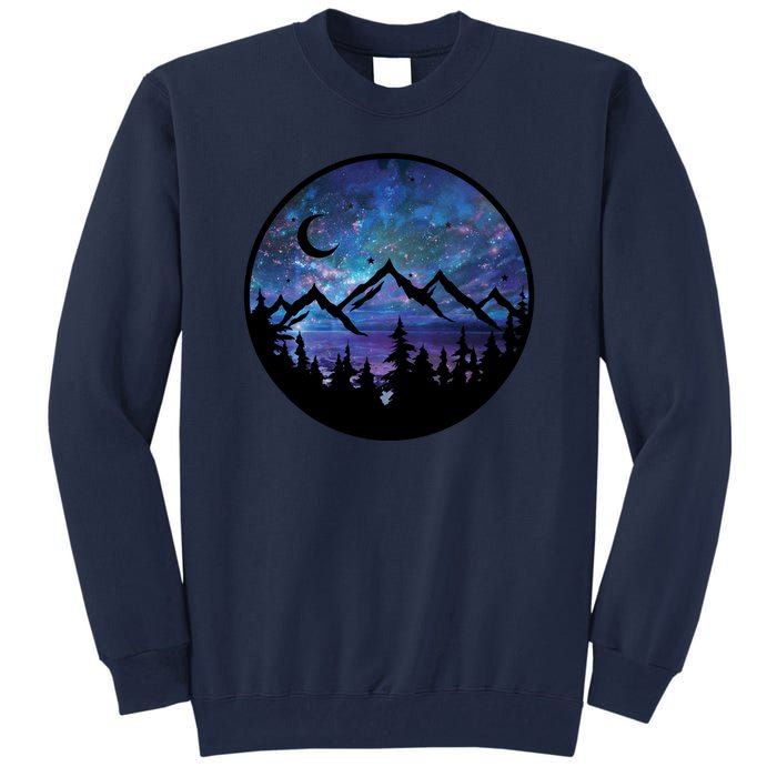 Mountains Star Night Sky Tall Sweatshirt