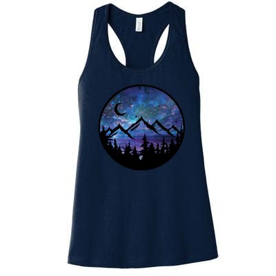 Mountains Star Night Sky Women's Racerback Tank