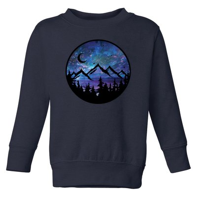 Mountains Star Night Sky Toddler Sweatshirt