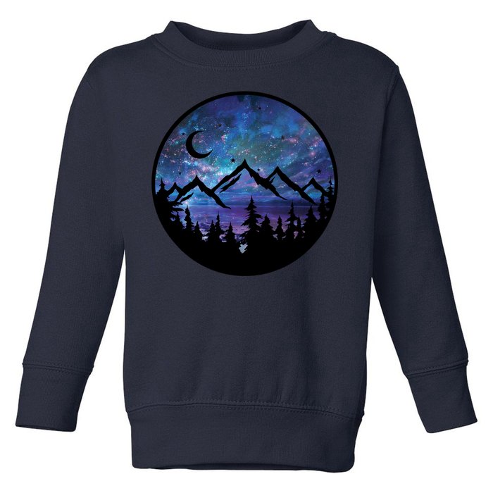 Mountains Star Night Sky Toddler Sweatshirt