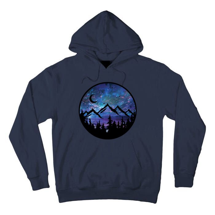 Mountains Star Night Sky Tall Hoodie