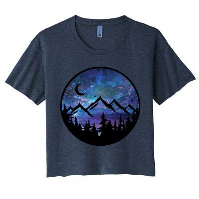 Mountains Star Night Sky Crop Top