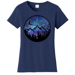 Mountains Star Night Sky Women's T-Shirt