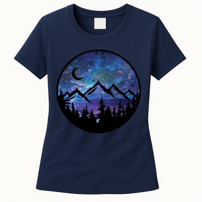 Mountains Star Night Sky Women's T-Shirt