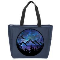 Mountains Star Night Sky Zip Tote Bag