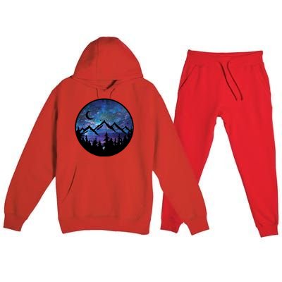 Mountains Star Night Sky Premium Hooded Sweatsuit Set