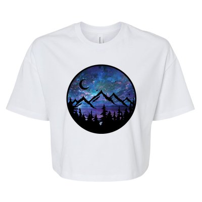 Mountains Star Night Sky Bella+Canvas Jersey Crop Tee