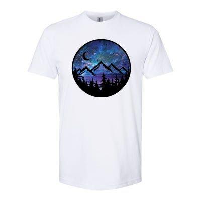 Mountains Star Night Sky Softstyle CVC T-Shirt