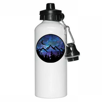 Mountains Star Night Sky Aluminum Water Bottle