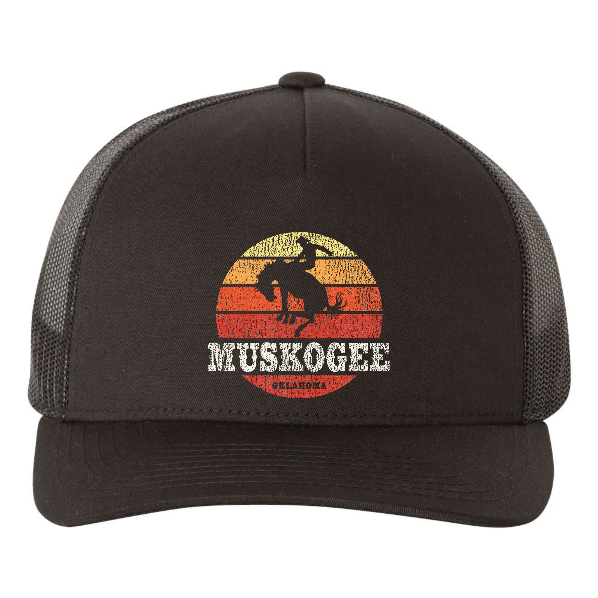 Muskogee Ok Vintage Country Western Retro Yupoong Adult 5-Panel Trucker Hat