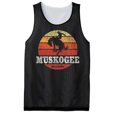 Muskogee Ok Vintage Country Western Retro Mesh Reversible Basketball Jersey Tank