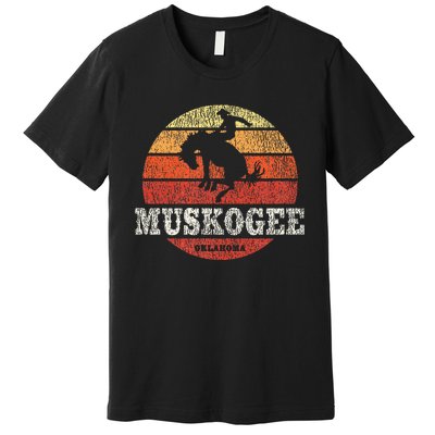 Muskogee Ok Vintage Country Western Retro Premium T-Shirt