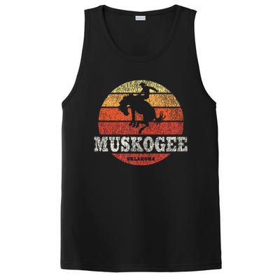 Muskogee Ok Vintage Country Western Retro PosiCharge Competitor Tank