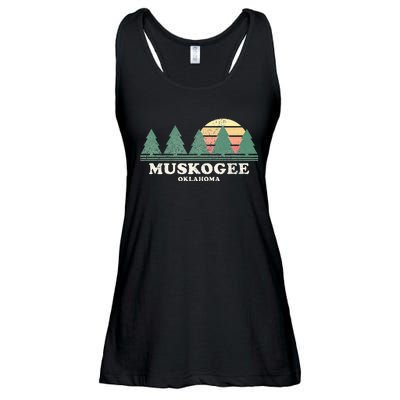 Muskogee Ok Vintage Throwback Retro 70s Design Ladies Essential Flowy Tank