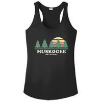 Muskogee Ok Vintage Throwback Retro 70s Design Ladies PosiCharge Competitor Racerback Tank