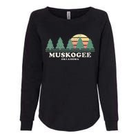 Muskogee Ok Vintage Throwback Retro 70s Design Womens California Wash Sweatshirt