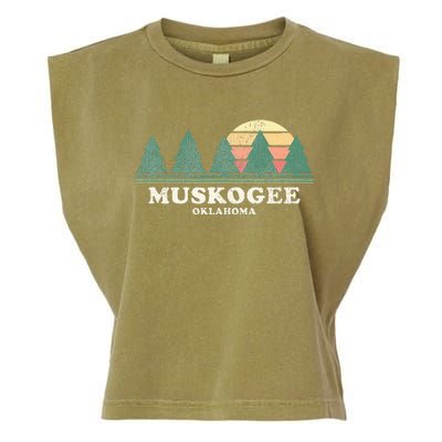 Muskogee Ok Vintage Throwback Retro 70s Design Garment-Dyed Women's Muscle Tee