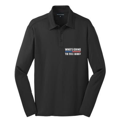 Michelle Obama WhoS Going To Tell Him Funny Black Jobs Silk Touch Performance Long Sleeve Polo