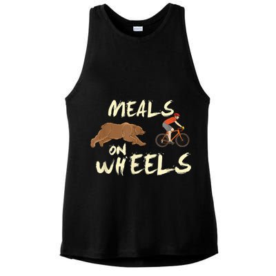 Meals On Wheels Cycling & Nature Design For Mountain Biker Ladies PosiCharge Tri-Blend Wicking Tank