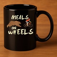 Meals On Wheels Cycling & Nature Design For Mountain Biker 11oz C Handle Ceramic Mug
