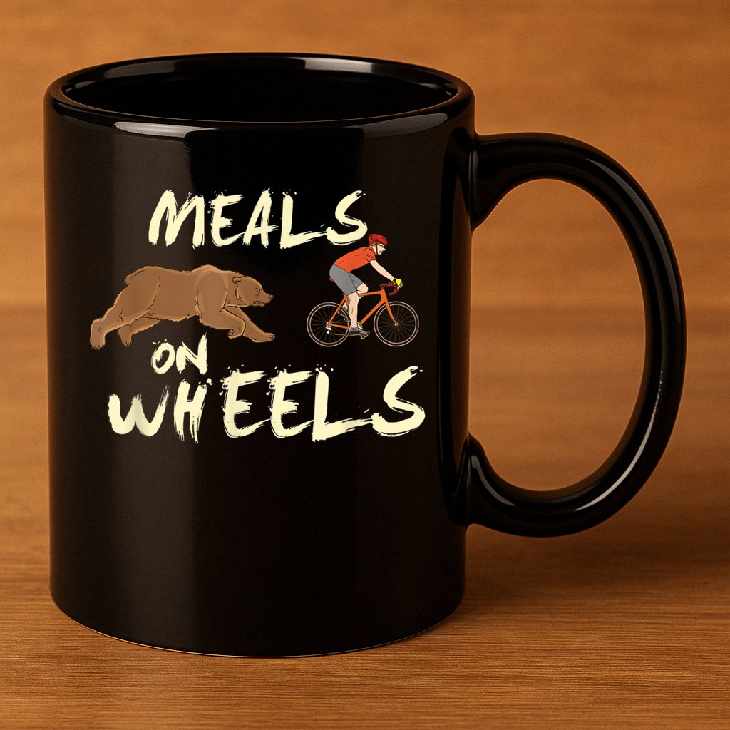 Meals On Wheels Cycling & Nature Design For Mountain Biker 11oz C Handle Ceramic Mug
