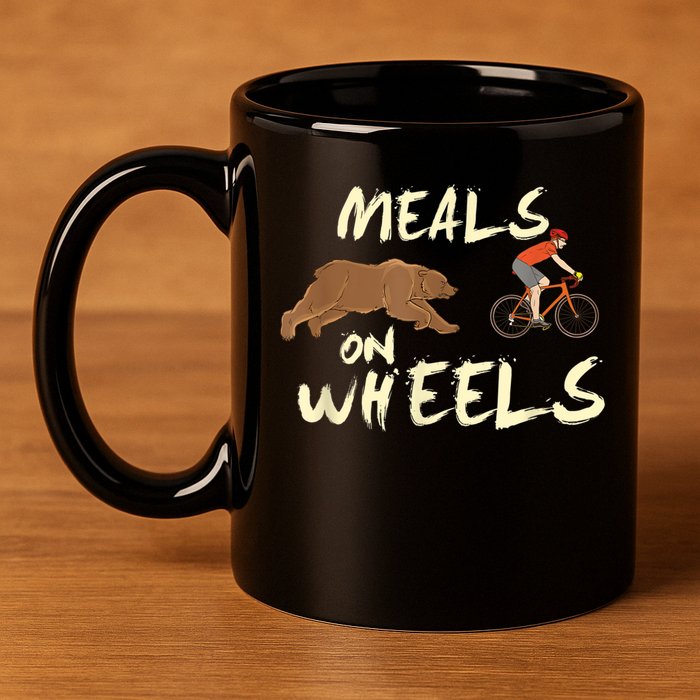 Meals On Wheels Cycling & Nature Design For Mountain Biker 11oz C Handle Ceramic Mug
