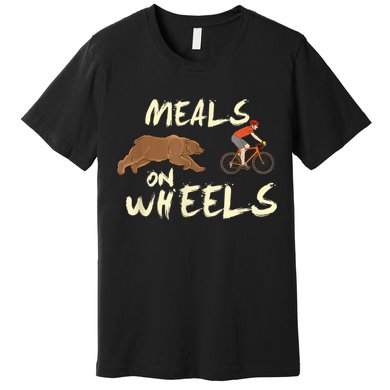 Meals On Wheels Cycling & Nature Design For Mountain Biker Premium T-Shirt