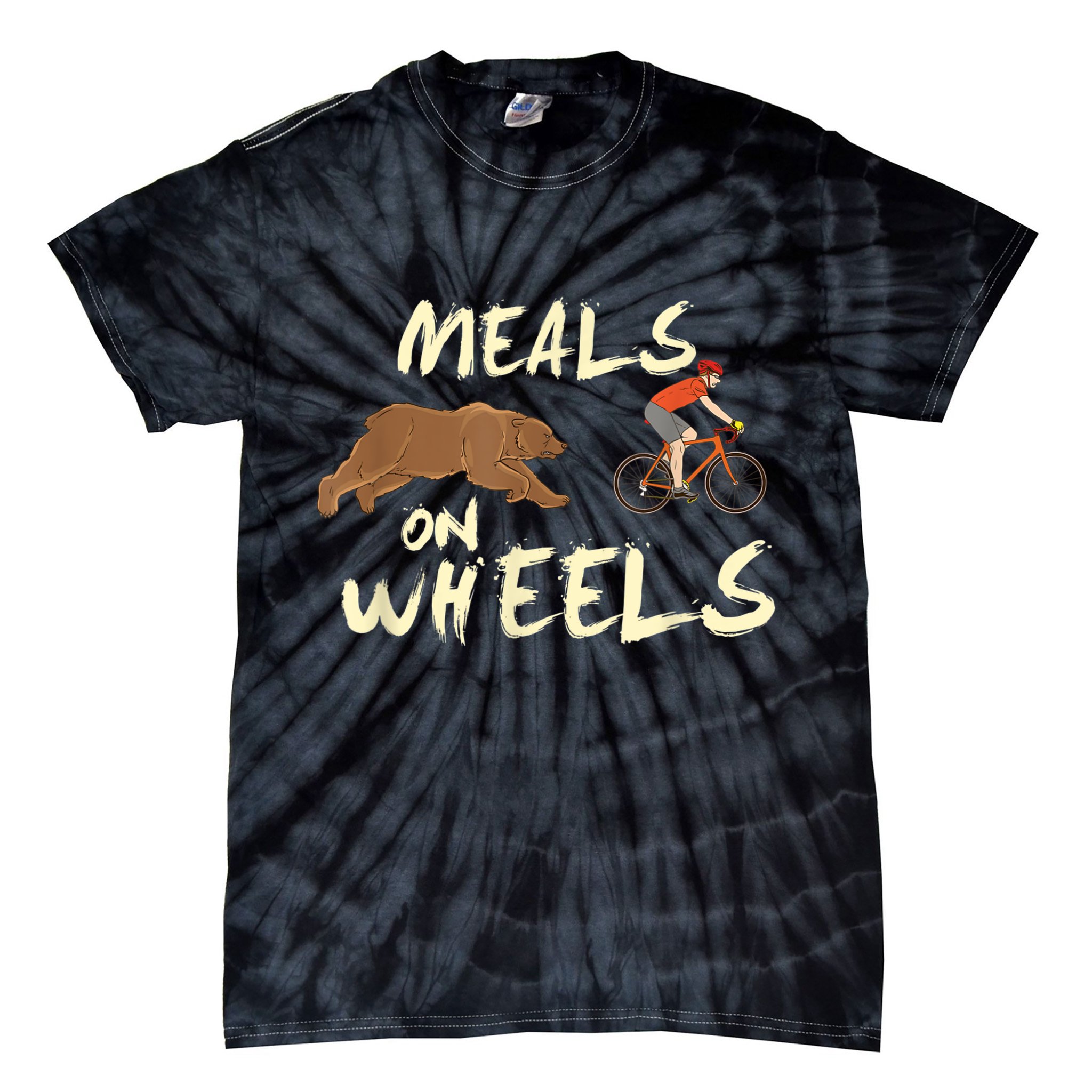 Meals On Wheels Cycling & Nature Design For Mountain Biker Tie-Dye T-Shirt