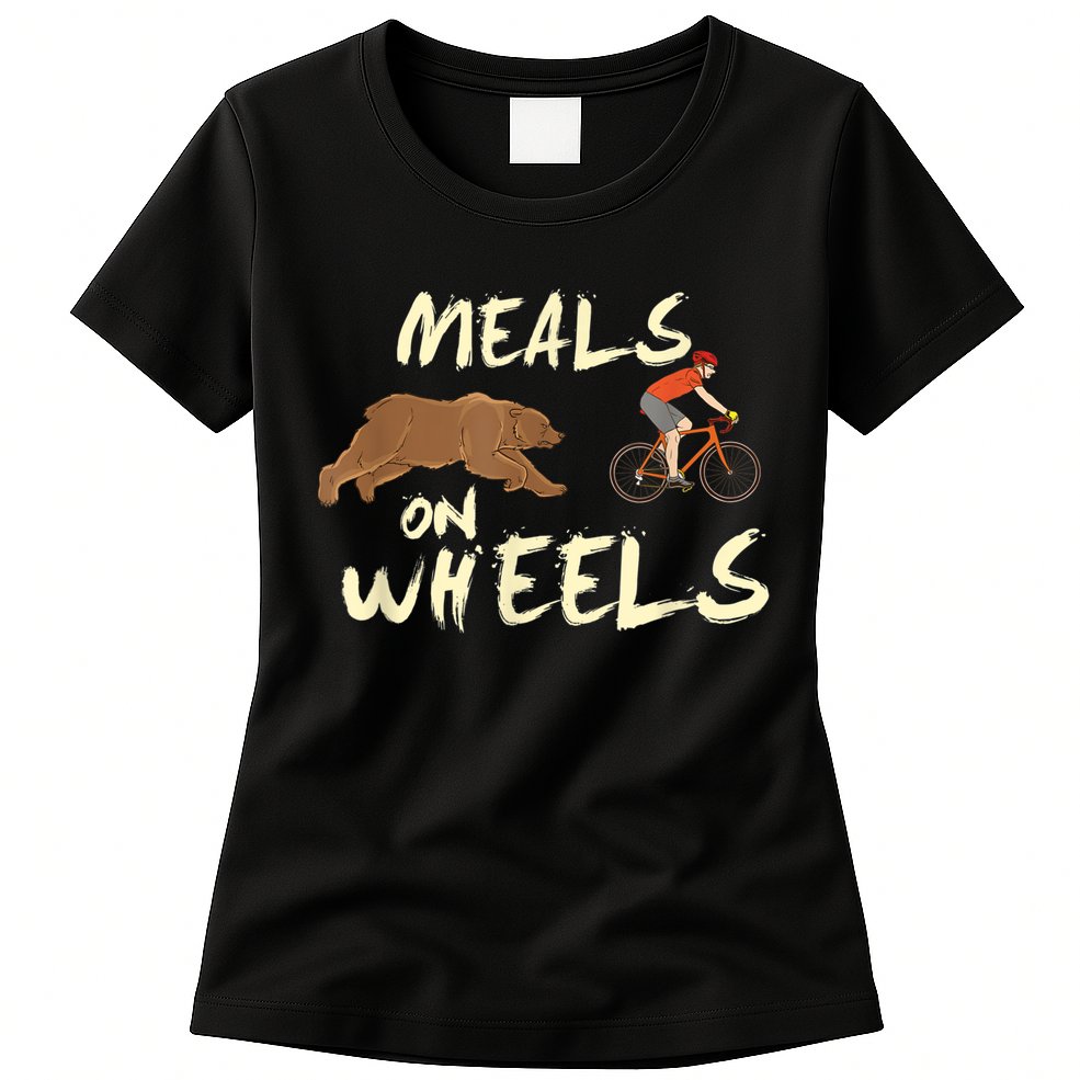 Meals On Wheels Cycling & Nature Design For Mountain Biker Womens T-Shirt