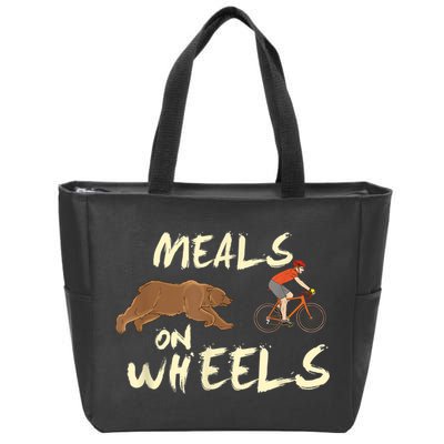 Meals On Wheels Cycling & Nature Design For Mountain Biker Zip Tote Bag