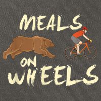Meals On Wheels Cycling & Nature Design For Mountain Biker Cotton Canvas Backpack