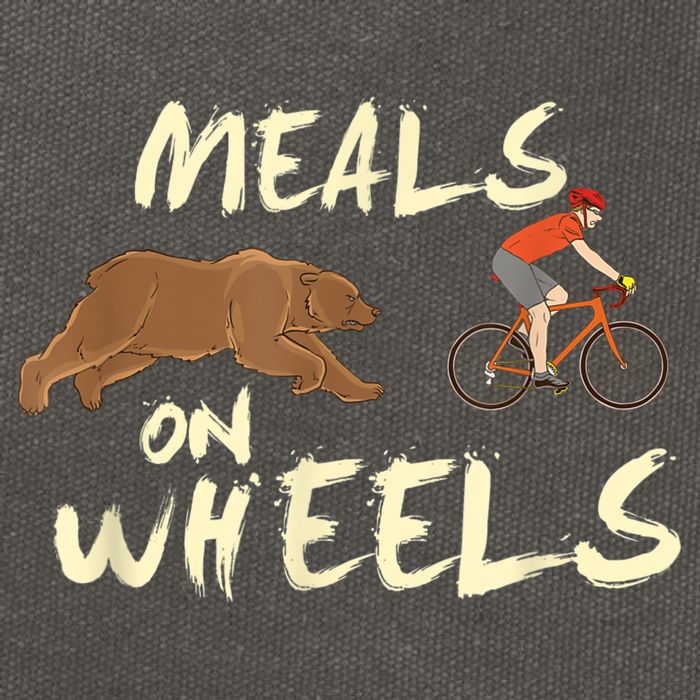 Meals On Wheels Cycling & Nature Design For Mountain Biker Cotton Canvas Backpack