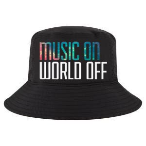 Music On World Off For Music Lovers Djs Musicians Cool Comfort Performance Bucket Hat