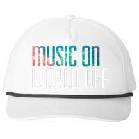 Music On World Off For Music Lovers Djs Musicians Snapback Five-Panel Rope Hat