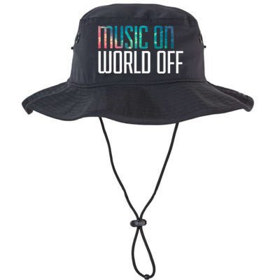 Music On World Off For Music Lovers Djs Musicians Legacy Cool Fit Booney Bucket Hat