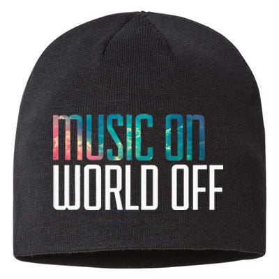 Music On World Off For Music Lovers Djs Musicians Sustainable Beanie