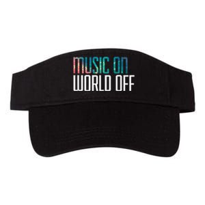 Music On World Off For Music Lovers Djs Musicians Valucap Bio-Washed Visor