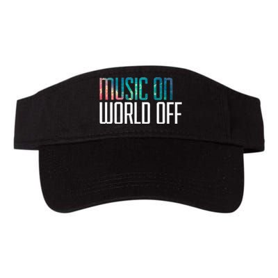 Music On World Off For Music Lovers Djs Musicians Valucap Bio-Washed Visor