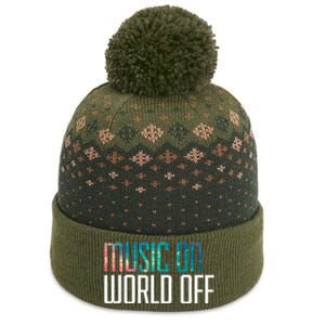 Music On World Off For Music Lovers Djs Musicians The Baniff Cuffed Pom Beanie