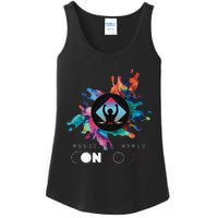 Music On World Off costume for Music Lovers DJs Festival Ladies Essential Tank