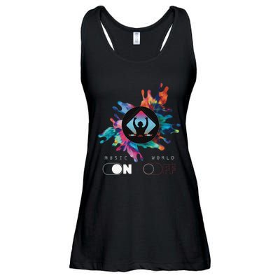 Music On World Off costume for Music Lovers DJs Festival Ladies Essential Flowy Tank