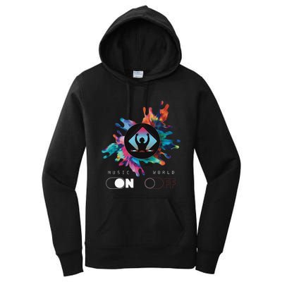 Music On World Off costume for Music Lovers DJs Festival Women's Pullover Hoodie