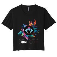 Music On World Off costume for Music Lovers DJs Festival Women's Crop Top Tee